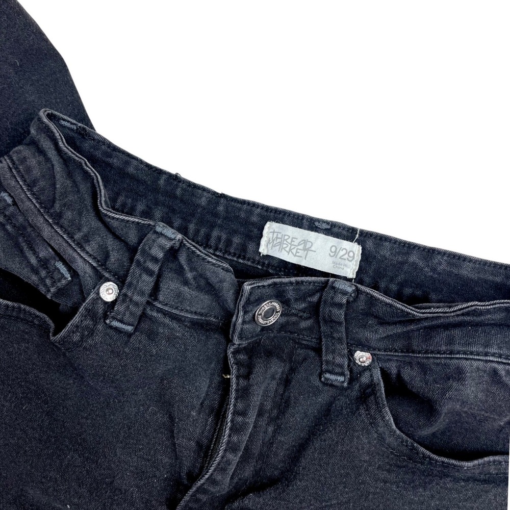 Gothic Bootcut Jeans Embellished Cross Pocket‎ Sz M 29 Grunge Y2K 2000's McBling - Picture 5 of 8